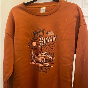 Zach Bryan Graphic Sweatshirt in Dark Orange
